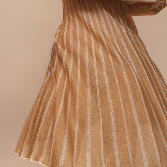 M MISSONI SHEER GOLD METALLIC PLEATED DISCO DRESS - Picture 9 of 10